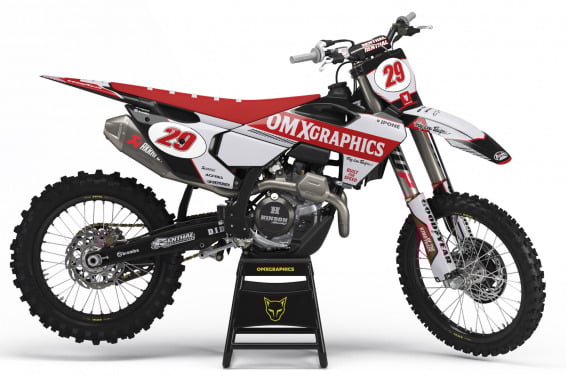 Retro Mx Graphics Kit for Husqvarna Dirt Bike Redline Grey