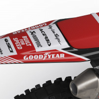 Retro Mx Graphics Kit for Husqvarna Dirt Bike Redline Grey Back