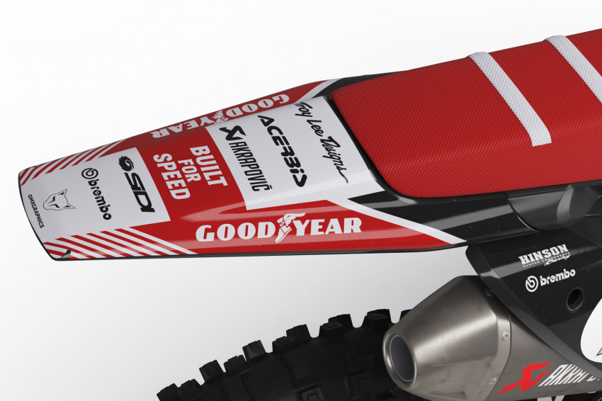 Retro Mx Graphics Kit for Husqvarna Dirt Bike Redline Grey Back