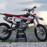 Retro Mx Graphics Kit for Husqvarna Dirt Bike Redline Grey Promo