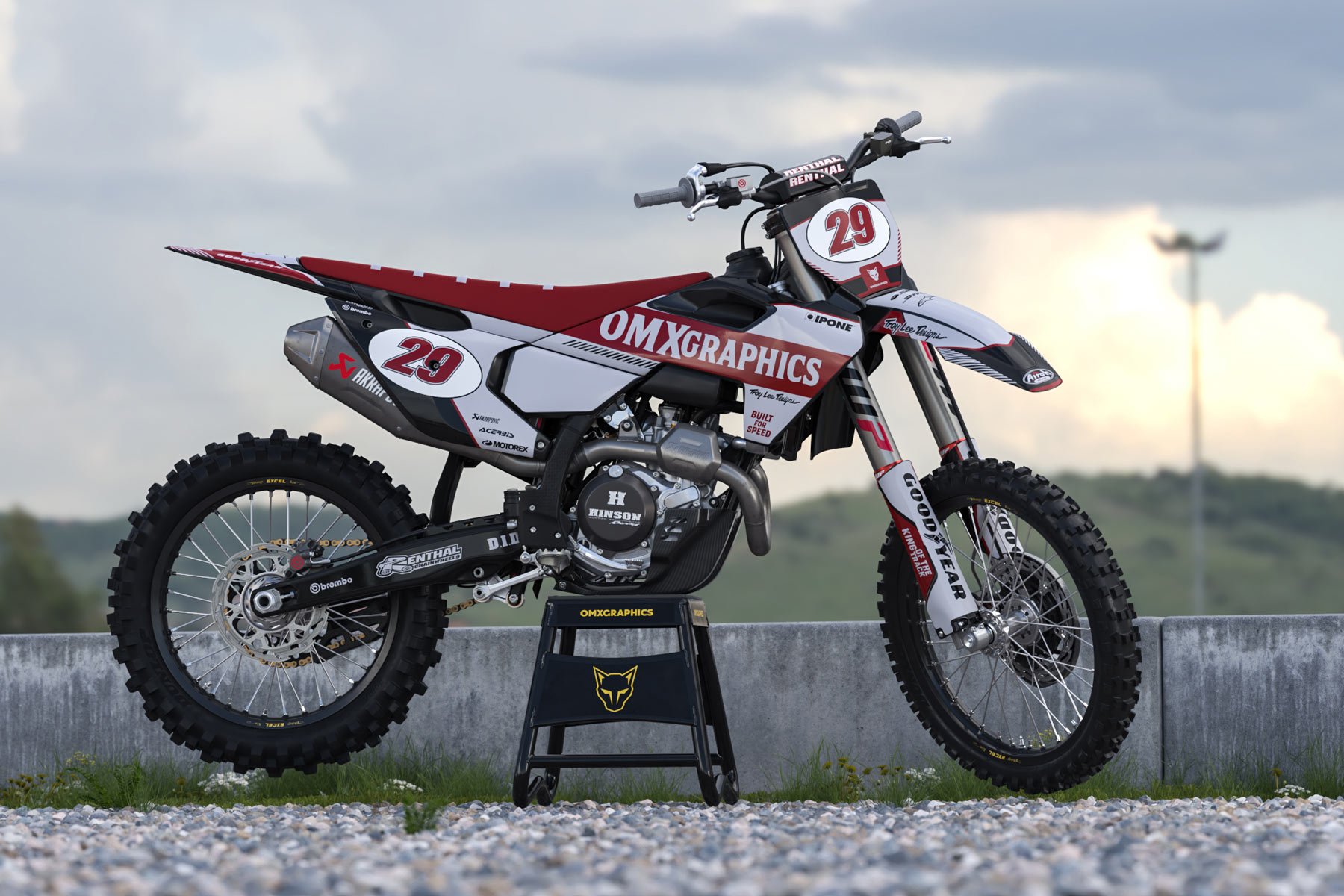 Retro Mx Graphics Kit for Husqvarna Dirt Bike Redline Grey Promo