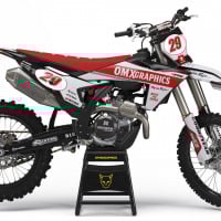 Retro Mx Graphics Kit for KTM Dirt Bike Redline Grey