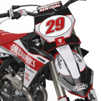 Retro Mx Graphics Kit for KTM Dirt Bike Redline Grey Front