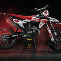 Retro Mx Graphics Kit for KTM Dirt Bike Redline Grey Promo
