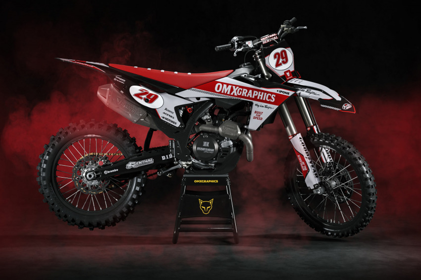 Retro Mx Graphics Kit for KTM Dirt Bike Redline Grey Promo