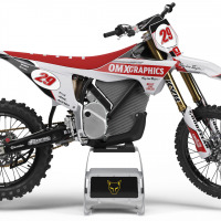 Retro Mx Graphics Kit for Stark Varg Dirt Bike Redline Grey