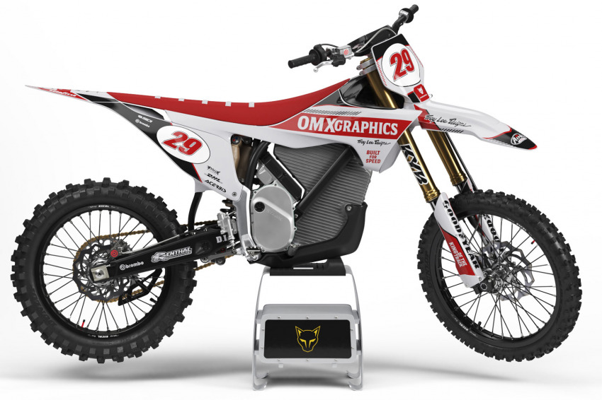 Retro Mx Graphics Kit for Stark Varg Dirt Bike Redline Grey