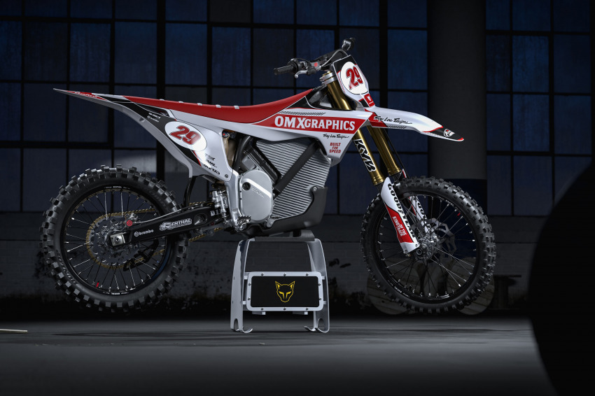 Retro Mx Graphics Kit for Stark Varg Dirt Bike Redline Grey Promo