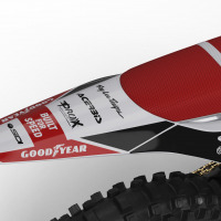 Retro Mx Graphics Kit for Stark Varg Dirt Bike Redline Grey Tail