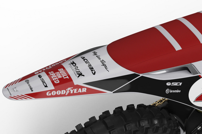Retro Mx Graphics Kit for Stark Varg Dirt Bike Redline Grey Tail