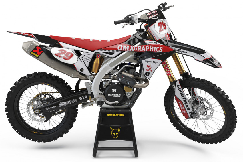 Retro Mx Graphics Kit for Suzuki Dirt Bike Redline Grey