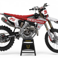 Retro Mx Graphics Kit for Triumph Dirt Bike Redline Grey