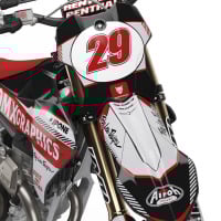 Retro Mx Graphics Kit for Triumph Dirt Bike Redline Grey Front