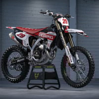 Retro Mx Graphics Kit for Triumph Dirt Bike Redline Grey Promo