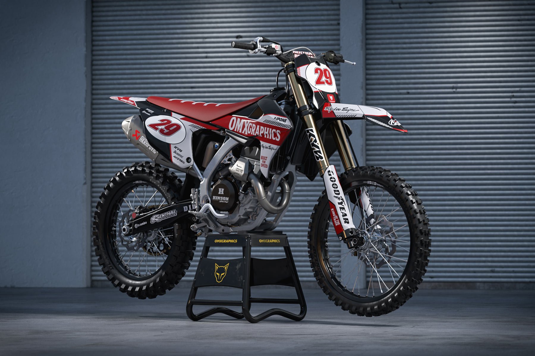 Retro Mx Graphics Kit for Triumph Dirt Bike Redline Grey Promo