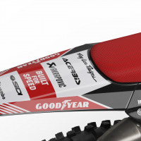 Retro Mx Graphics Kit for Triumph Dirt Bike Redline Grey Tail