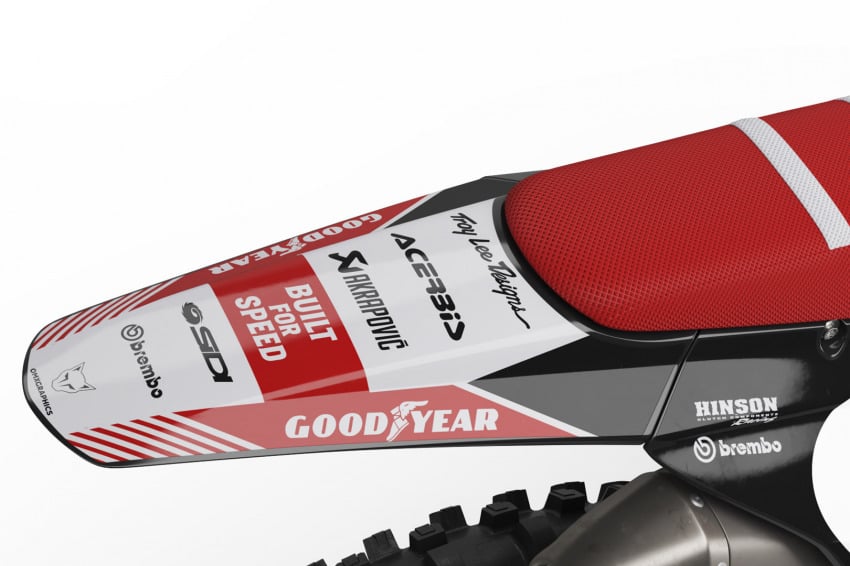 Retro Mx Graphics Kit for Triumph Dirt Bike Redline Grey Tail