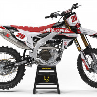 Retro Mx Graphics Kit for Yamaha Dirt Bike Redline Grey