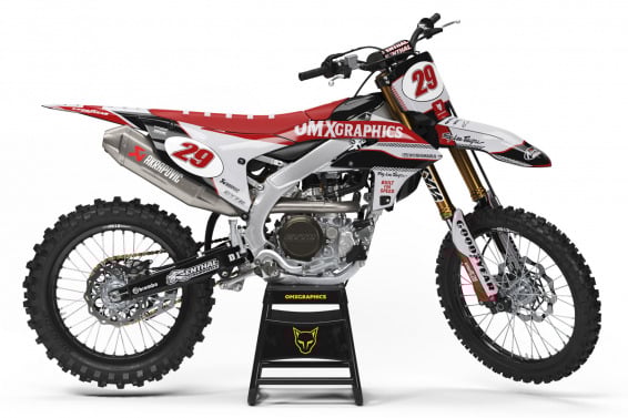 Retro Mx Graphics Kit for Yamaha Dirt Bike Redline Grey