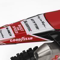 Retro Mx Graphics Kit for Yamaha Dirt Bike Redline Grey Tail
