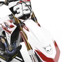 MX Graphics Kit for Honda Dirt Bike Dagger White Front