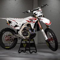 MX Graphics Kit for Honda Dirt Bike Dagger White Image