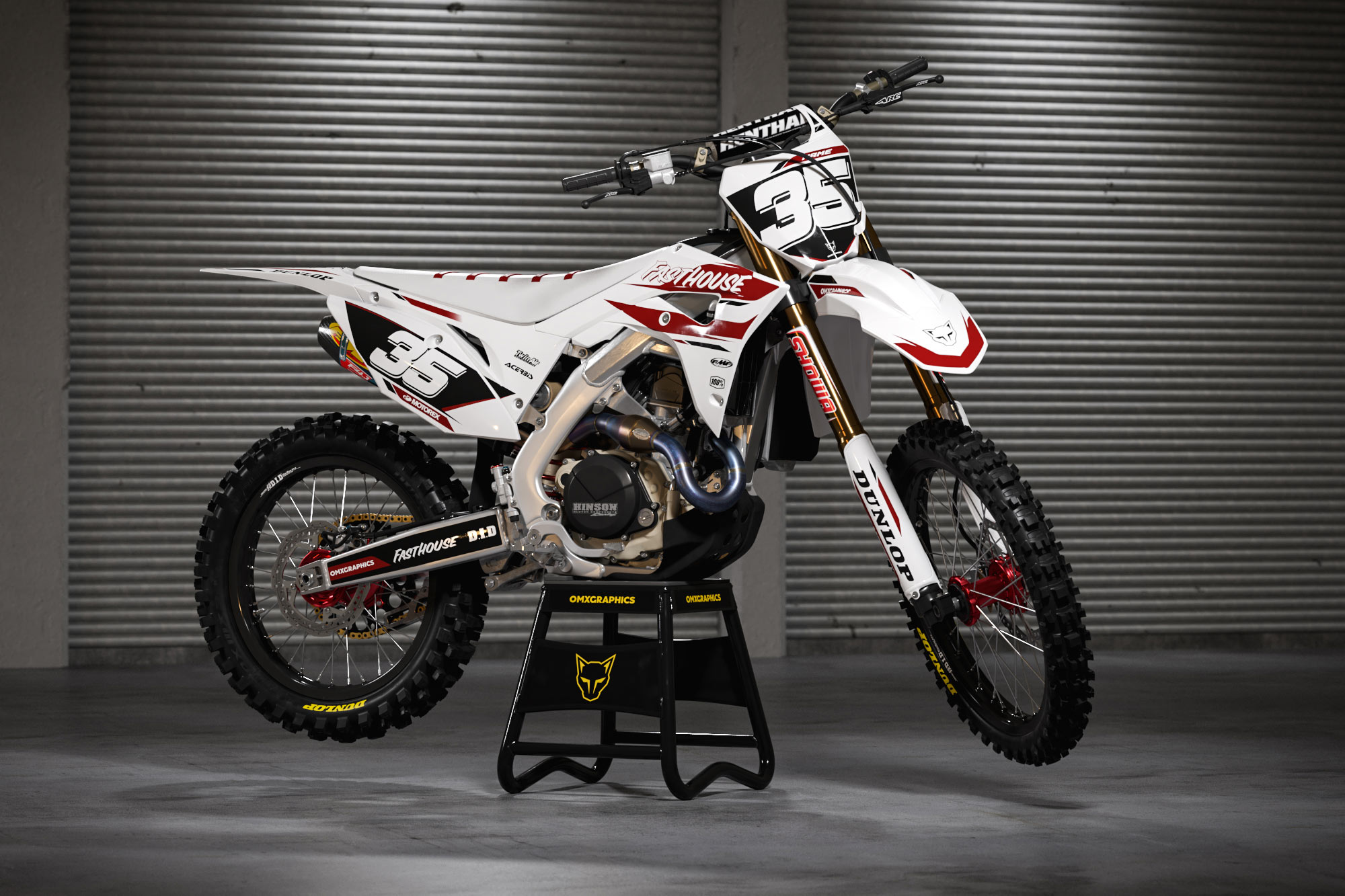 MX Graphics Kit for Honda Dirt Bike Dagger White Image