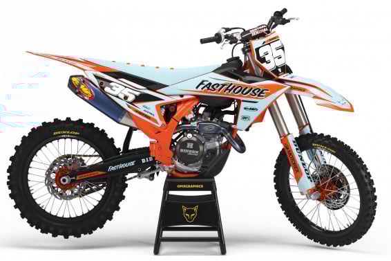 MX Graphics Kit for KTM Dirt Bike Dagger Blue