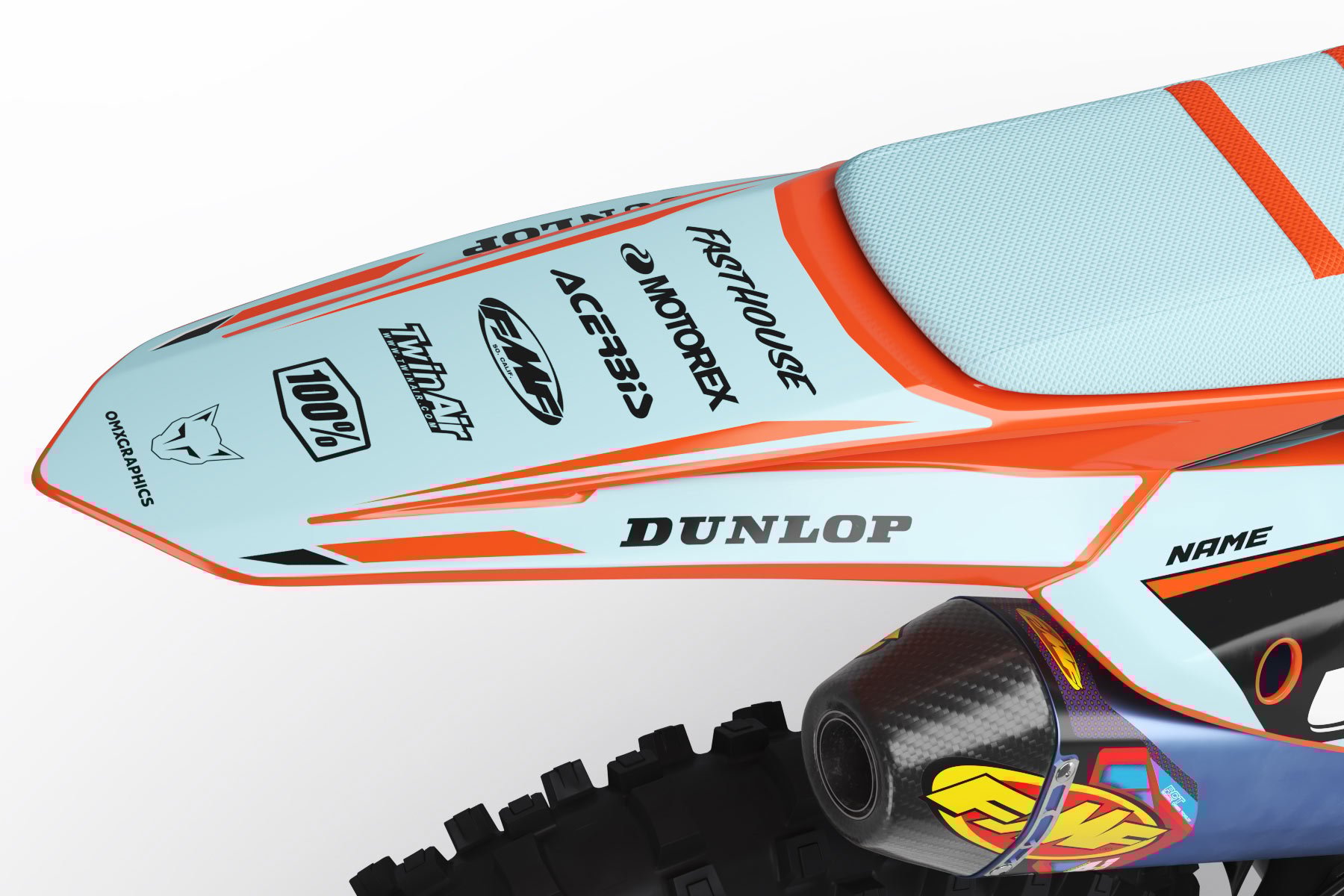 MX Graphics Kit for KTM Dirt Bike Dagger Blue Back MX Graphics Kit for KTM Dirt Bike Dagger Blue Back