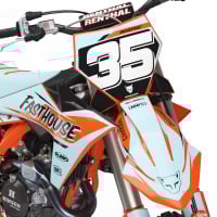 MX Graphics Kit for KTM Dirt Bike Dagger Blue Front