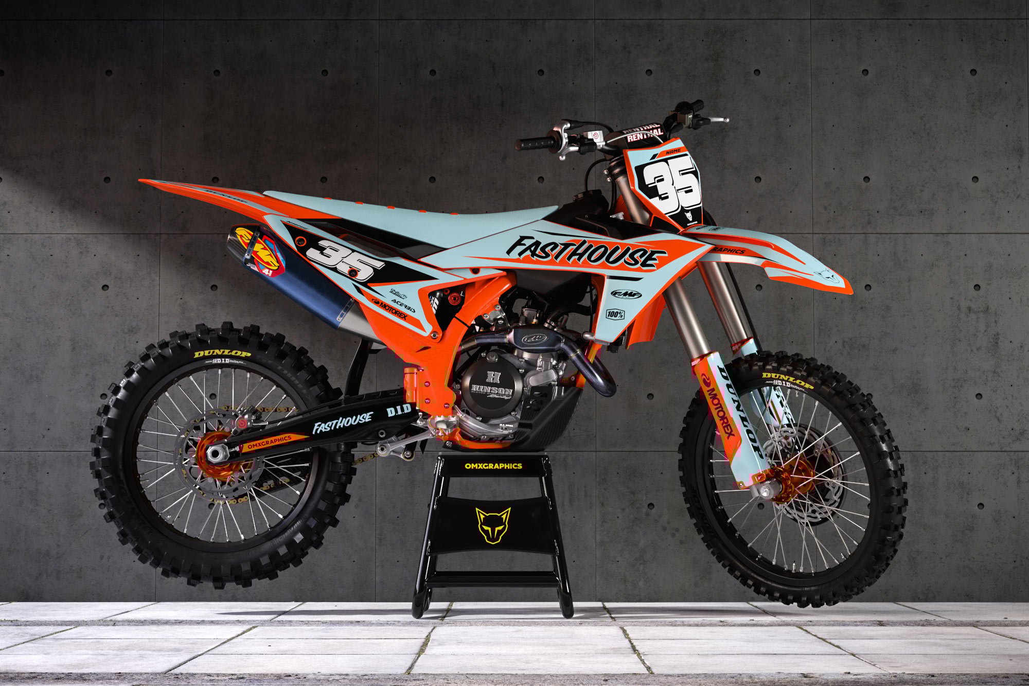 MX Graphics Kit for KTM Dirt Bike Dagger Blue Image