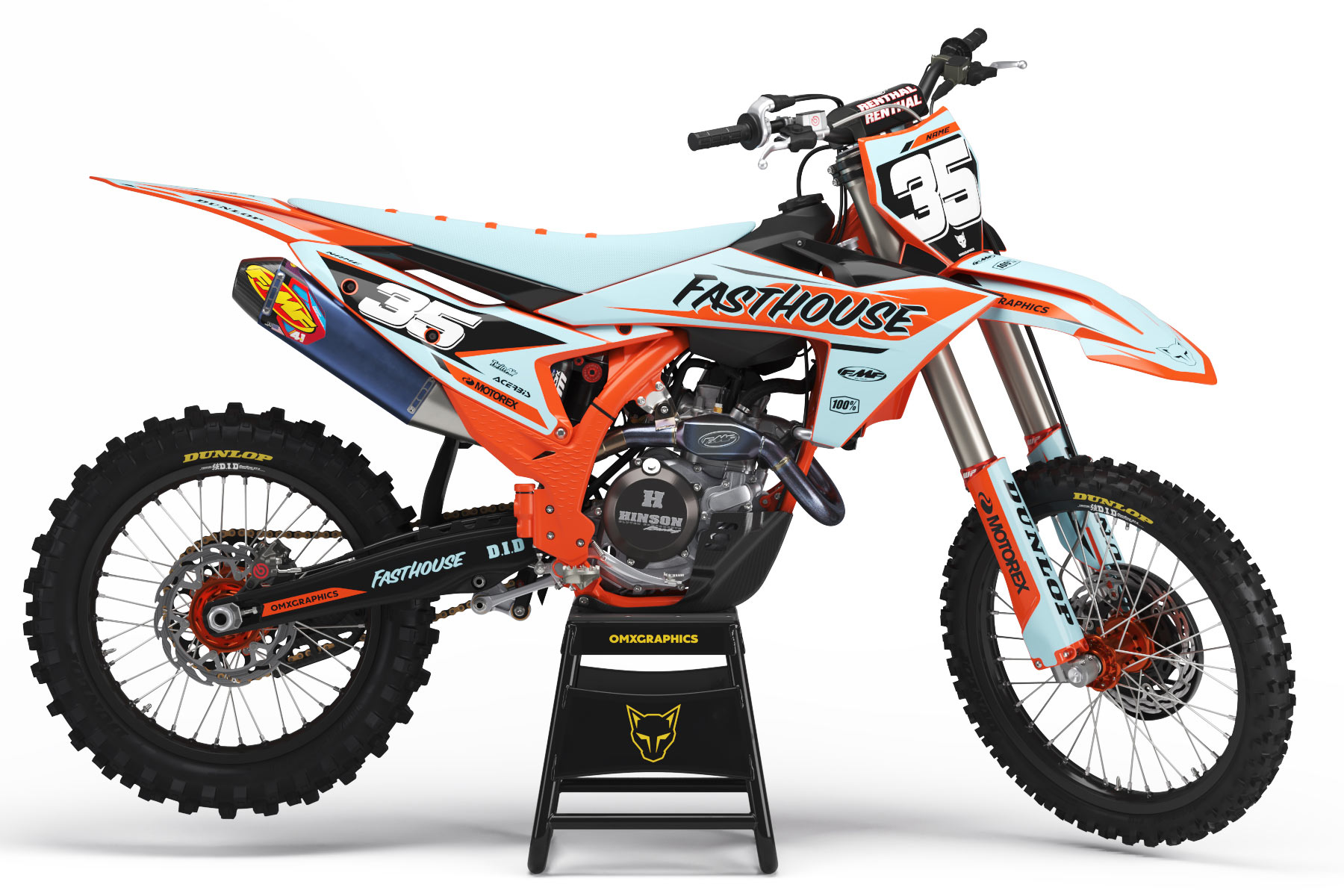 MX Graphics Kit for KTM Dirt Bike Dagger Blue MX Graphics Kit for KTM Dirt Bike Dagger Blue