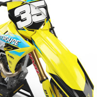 MX Graphics Kit for Suzuki Dirt Bike Dagger Yellow Front