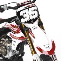 MX Graphics Kit for Yamaha Dirt Bike Dagger White Front