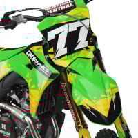 Dirt Bike Graphics For Kawasaki Bike - Crack - Green 2