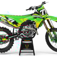 Dirt Bike Graphics For Kawasaki Bike - Crack - Green