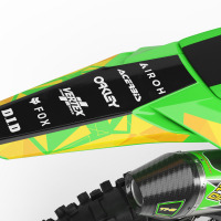 Dirt Bike Graphics For Kawasaki Bike - Crack - Green 3