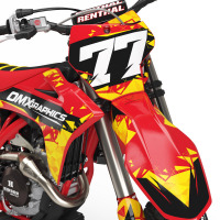 Dirt Bike Graphics Kit for GasGas - Crack - Red 2