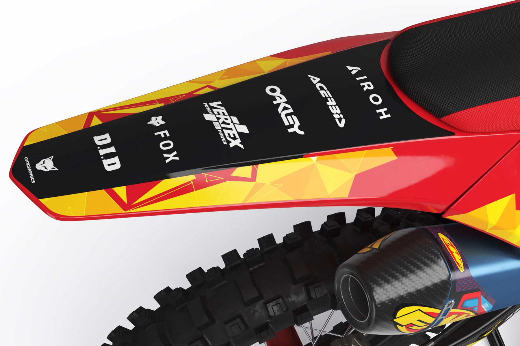 Dirt Bike Graphics Kit for GasGas - Crack - Red 3 Dirt Bike Graphics Kit for GasGas - Crack - Red 3