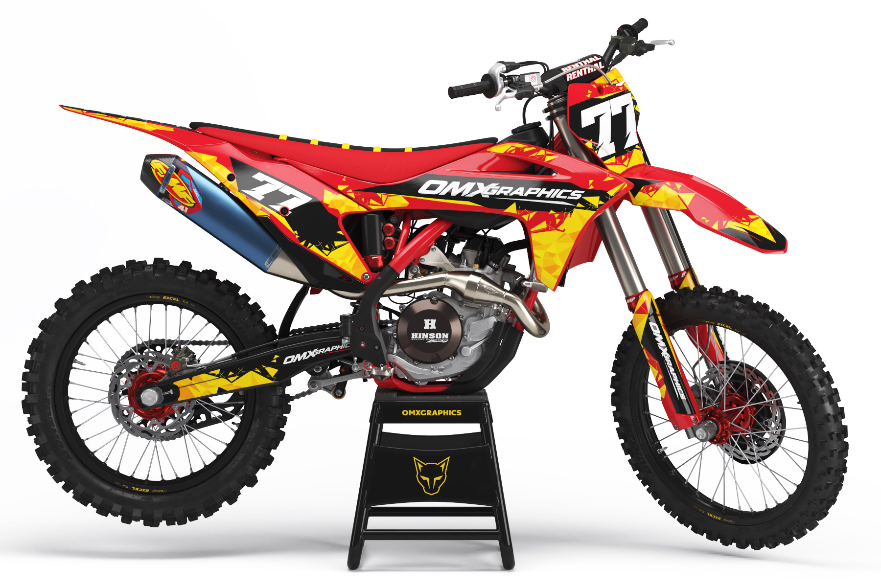 Dirt Bike Graphics Kit for GasGas - Crack - Red Dirt Bike Graphics Kit for GasGas - Crack - Red