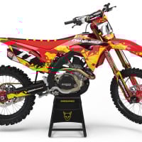 Dirt Bike Graphics Kit for Honda - Crack - Red