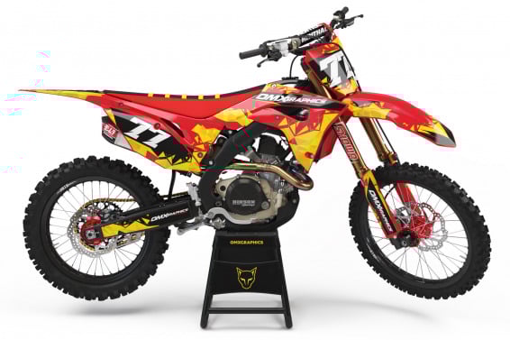 Dirt Bike Graphics Kit for Honda - Crack - Red