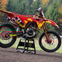 Dirt Bike Graphics Kit for Honda - Crack - Red Promo