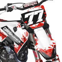 Dirt Bike Graphics Kit for Husqvarna - Crack - Red 2
