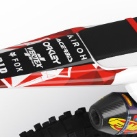 Dirt Bike Graphics Kit for Husqvarna - Crack - Red 3