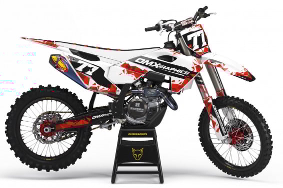 Dirt Bike Graphics Kit for Husqvarna - Crack - Red