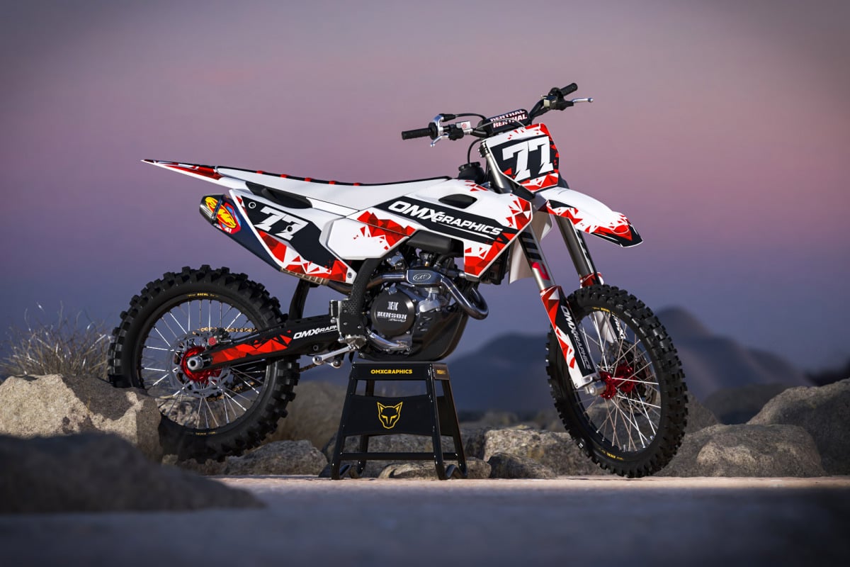 Dirt Bike Graphics Kit for Husqvarna - Crack - Red Promo