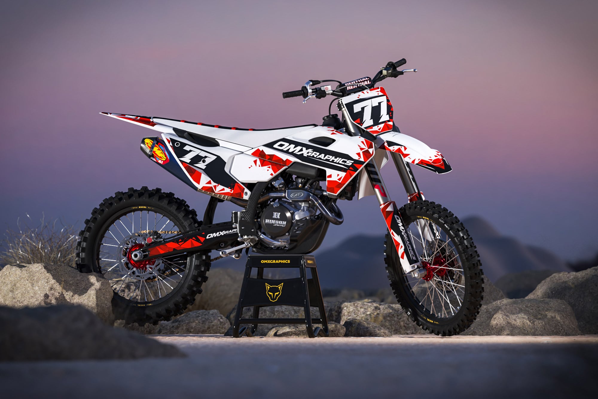 Dirt Bike Graphics Kit for Husqvarna – Crack – Red Promo Dirt Bike Graphics Kit for Husqvarna - Crack - Red Promo