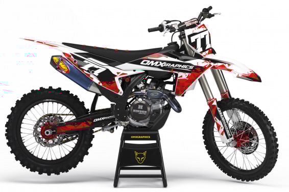 Dirt Bike Graphics Kit for KTM - Crack - Red
