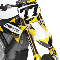 Dirt Bike Graphics Kit for Stark Varg - Crack - Yellow 2